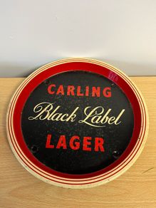Vintage Carling Black Label advertising pub tray