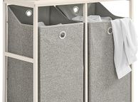 main image for ad Double Laundry basket   Free-standing Laundry Basket, Dirty Laundry Basket for Laundry Bathroom, with Shelf, 2 Compartments and 2 Removable Laundry Bags