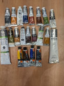 Winsor & Newton Oil Paint Bundle over 20+ Tubes and Medium Great Starter Set