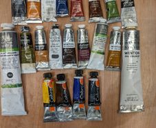 Winsor & Newton Oil Paint Bundle over 20+ Tubes and Medium Great Starter Set