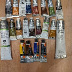 Winsor & Newton Oil Paint Bundle over 20+ Tubes and Medium Great Starter Set