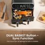 8L Large Air Fryer - Dual Basket Airfryer with Easy View Windows, Preheat, Air Fry, Roast, Broil, Bake, Dehydrate, 2 Independent 4 L Nonstick Dishwasher Safe Baskets, Black Image 7