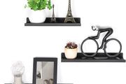 New Set of 3 Black Metal Floating Shelves - FREE P&amp;P