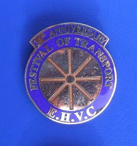EHVC 30th FESTIVAL OF TRANSPORT (Eastbourne Historical Vehicles Club) 30th anniversary commemorative enamel badge (2006)