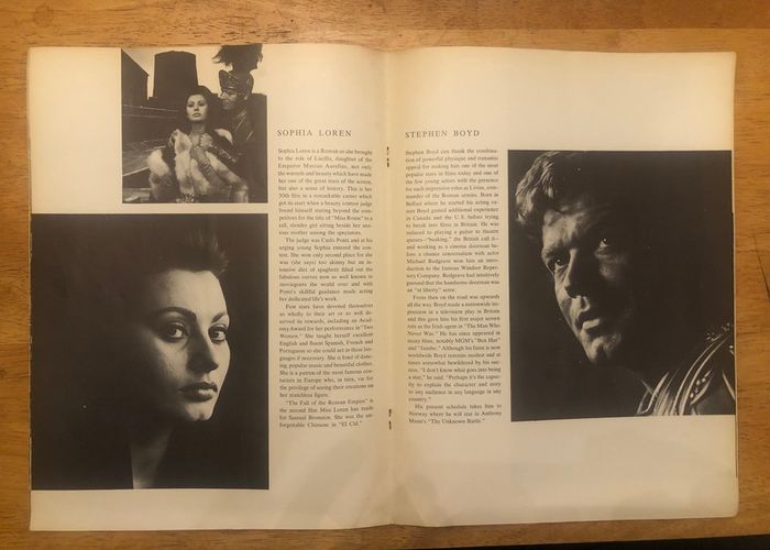 The Fall of the Roman Empire 1964 Souvenir Film Programme
