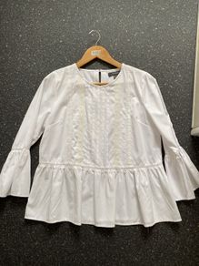 Crisp white cotton top size12