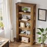 Vinatge Bookcase 180cm Tall Standing Shelf with 6 Tiers Open Shelves Shelf for Office Rustic Brown Image 4