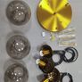 Industrial Vintage 3 Way Pendant Light Cluster Glass Globe Chandelier Brass Metal Ceiling Hanging Lamp Kitchen Dining Room Indoor Lighting Fixture (Amber Ball) Image 3