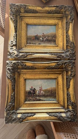 Antique paintings in gilt frame