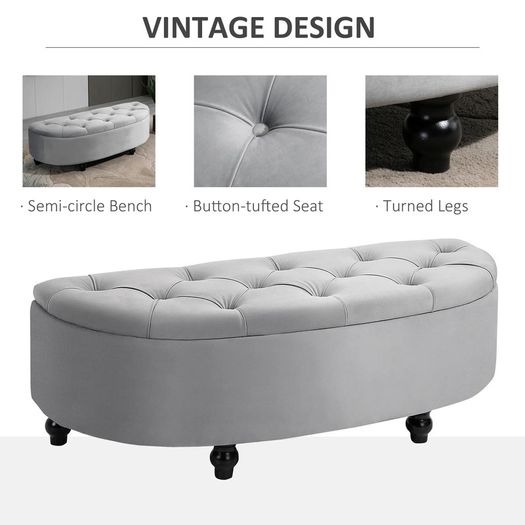 Velvet Storage Bench