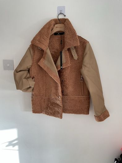 jacket  Bnwt size small baloot brand biker style tan jacket