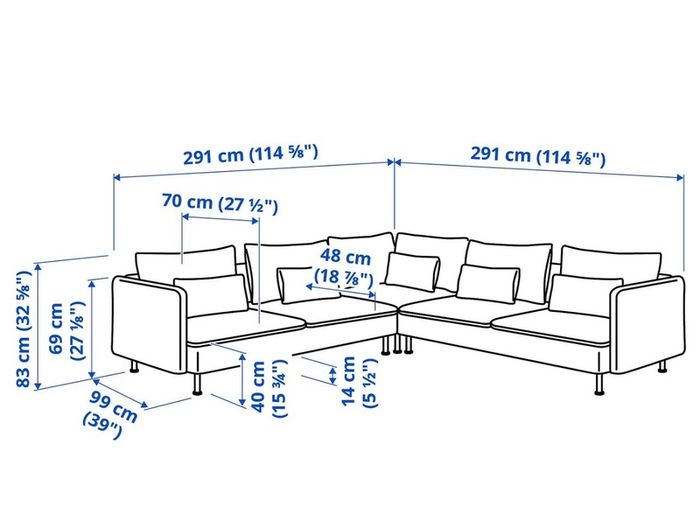 IKEA Corner Sofa, 6 seat