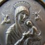 Vintage Our Lady of Perpetual Help Madonna Jesus Religious Icon Brass Medallion Image 2