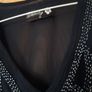 Danity Sheer Beaded Navy Sleevless Top. S.M12/14. Image 3