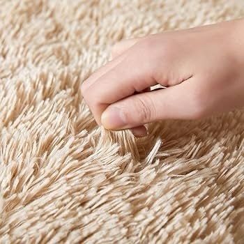 NEW SALE | Rugs Living Room - Modern Beige Area Rug for Bedroom Non Slip - Super Soft Fluffy Shaggy Thick Pile Small Rug Non-Shedding - Easy to clean, 50cm x 80cm