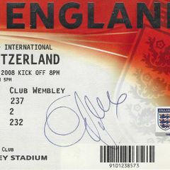 Fabio Capello England Debut Ticket Stub - England vs Switzerland - Signed - 0022