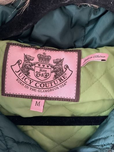 puffer jacket feather & down juicy couture hooded jacket medium