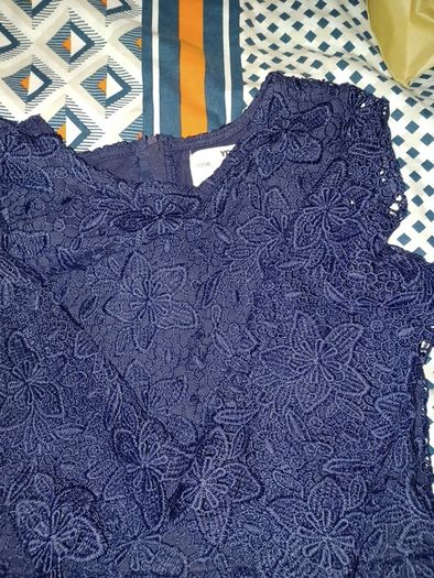 Girls Navy lace dress