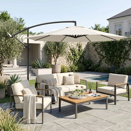 3M Umbrella Parasol Cream White