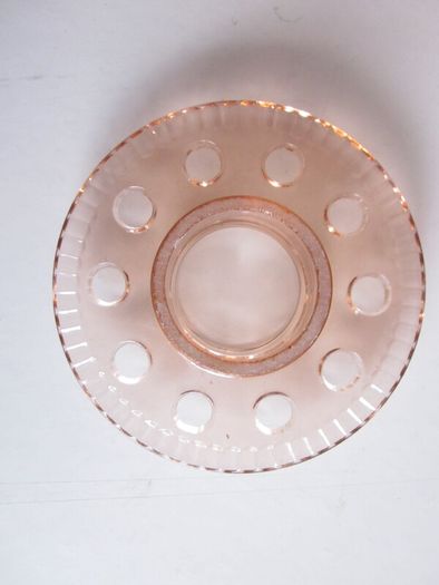 Vintage Deco Czech Pink Glass Large Footed Vase c.1930
