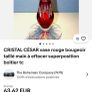 Bohemian cut to Clear Red Pedestral Vase Image 6