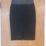 River Island  Black Faux Leather/Stretch  Material  A-Line  Skirt.   S. 14..  NEw - No Paper Tag. Image 2
