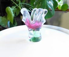 Vintage Chechoslovakian Glass Vase - J. Hospodka, Chribska