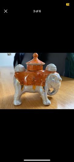 1950s Elephant Salt, Pepper and Mustard Pot