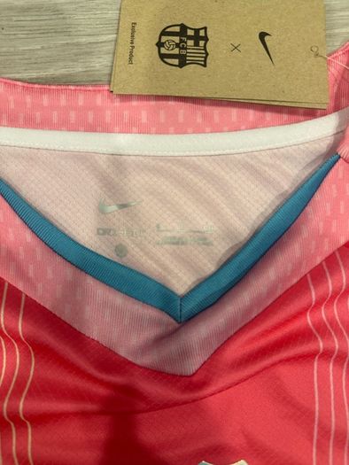 Pink Barcelona football jersey