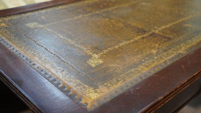 Nest of Three Tables with Leather Tops