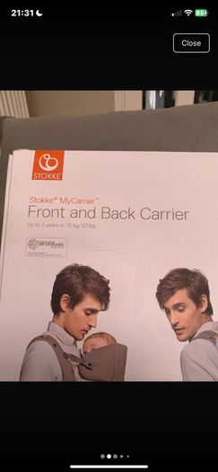 Stokke front and back baby carrier