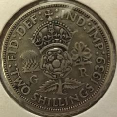 English 2 Shilling Coin 1939