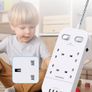 4 Way Surge Protected Extension Lead with USB Slots Multi Plug Power Strip Extension Cable with Double Switches, Plug Extension Socket 1.8M Braided Extension Cord for Home Office Accessories Brand: HANYCONY Image 7