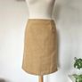 Vintage Jigsaw camel wool mini skirt brass zip Made in Italy UK size 12-14 Image 2