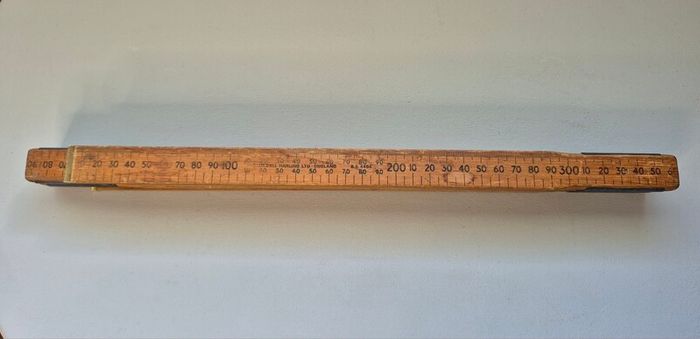 Vintage Blundell Harling 2m Wooden Folding Ruler  BS 4484 Metric