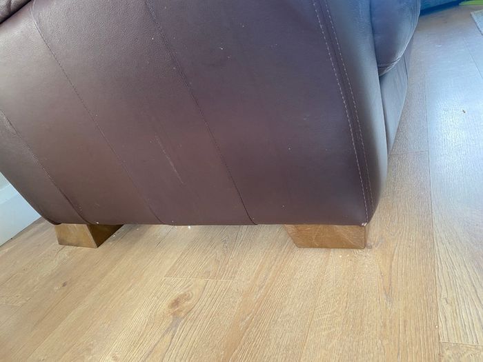 Brown leather 3 seater sofa