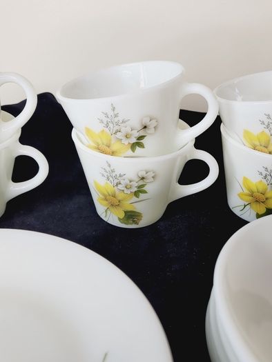 Vintage JAJ Pyrex Autumn Glory 18 Piece Tea Set Unused in Original Box