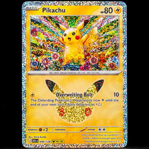 Pikachu 040/128 Holo Rare 18/30 30th Celebration Anniversary Pokemon Card Shinji Kanda