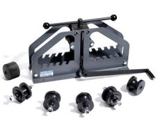 Tube Roller Bender, Max 1-1/2" Manual Tube Pipe Roller Bender with 6 Dies, 360 Copper Aluminum Pipe Bending Tool for Square, Round Tube & Flat Bar
