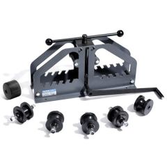 Tube Roller Bender, Max 1-1/2" Manual Tube Pipe Roller Bender with 6 Dies, 360 Copper Aluminum Pipe Bending Tool for Square, Round Tube & Flat Bar