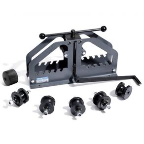 Tube Roller Bender, Max 1-1/2" Manual Tube Pipe Roller Bender with 6 Dies, 360 Copper Aluminum Pipe Bending Tool for Square, Round Tube & Flat Bar