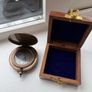 Post 5 euro extra   vintage reproduction compass hitler Solid Brass Push Button Compass Antique 3 Inch Nautical With Wooden Box Image 2