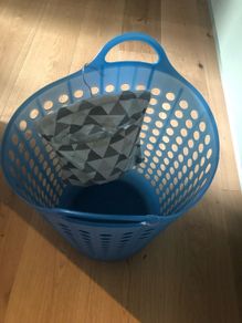 laundry basket and peg bag