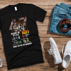 Kiss Rock Band Music 47th Years Anniversary 1973 - 2020 Memories T Shirt