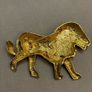 Large Vintage Gold Tone Lion Brooch Image 2