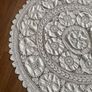 Vintage Round 60" crochet lace & crisp cotton insets tablecloth Image 7