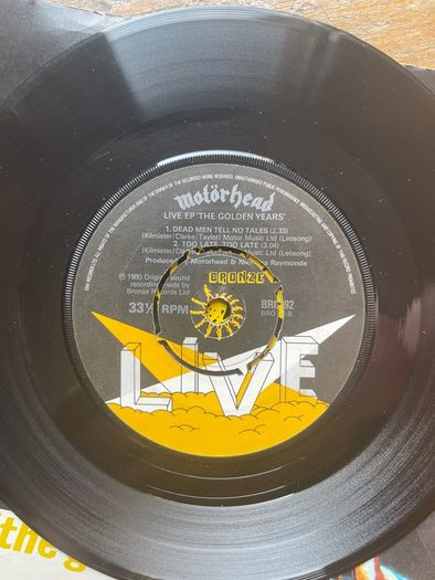 Motorhead. The golden years live EP vinyl record in vg+ condition