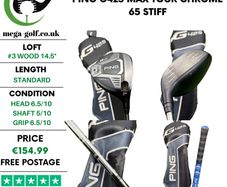 Ping G425 Max #3 Wood 14.5 Degree / Tour Chrome 65 Stiff