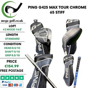 Ping G425 Max #3 Wood 14.5 Degree / Tour Chrome 65 Stiff