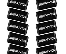 4x Mercedes AMG Badge Mini Sticker Decal Alloy Steering Wheel Interior
